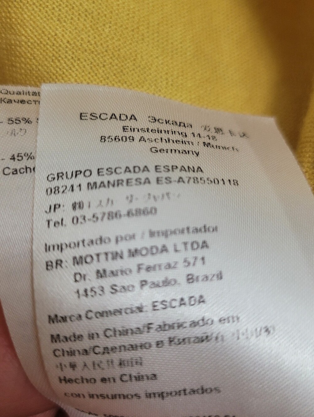 Escada Silk Cashmere Twin Set XS/S EU 34 Yellow Wrap Cardigan & Shell Tank Luxe - Picture 3 of 10